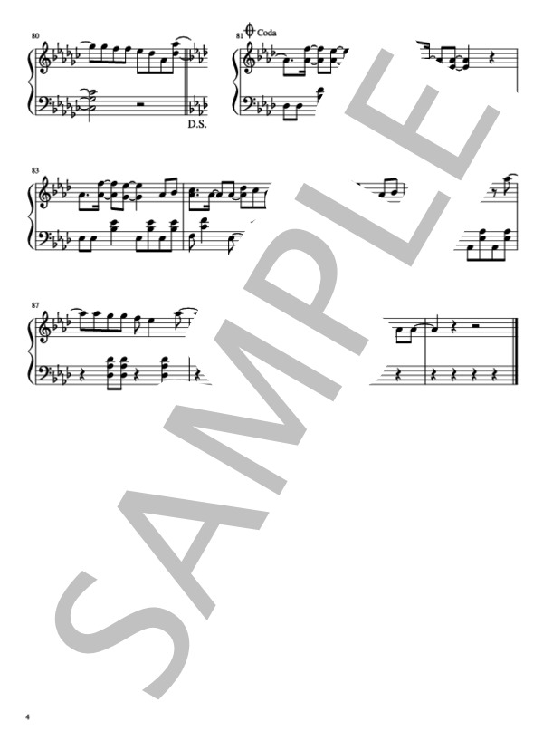 「All Around The World」ピアノソロ (Kis-My-Ft2) / 中級 - サンプル譜面 4/4