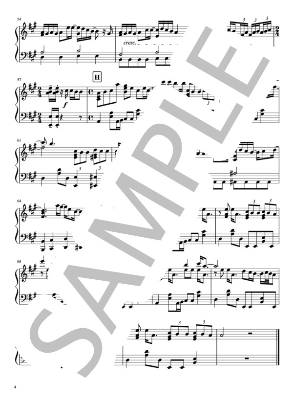 「Satuday Life」ピアノソロ (Kis-My-Ft2) / 中級 - サンプル譜面 4/4