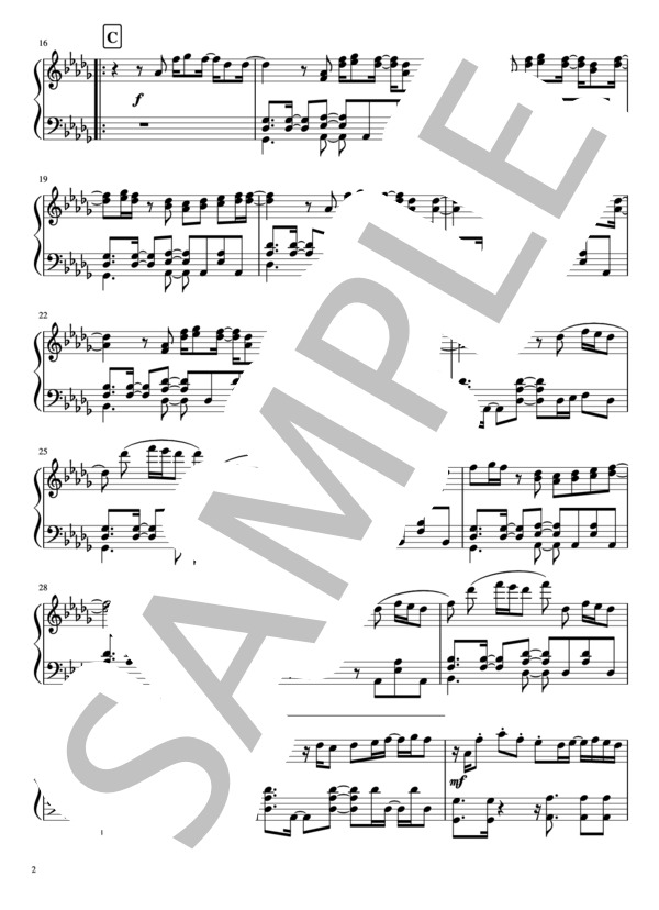 「#1 Girl」ピアノソロ (Kis-My-Ft2) / 中級 - サンプル譜面 2/4