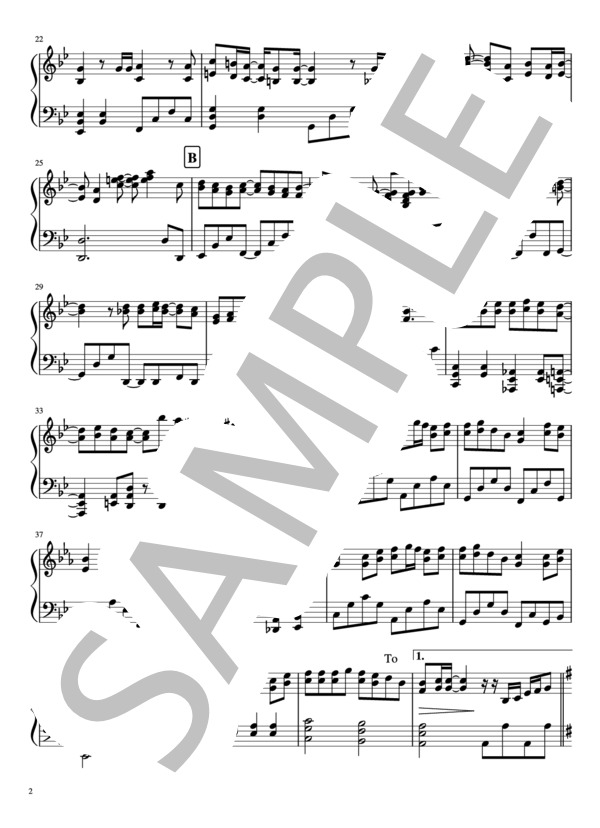 「僕ハ君ナシデ愛ヲ知レナイ」ピアノソロ (Kis-My-Ft2) / 中級 - サンプル譜面 2/5