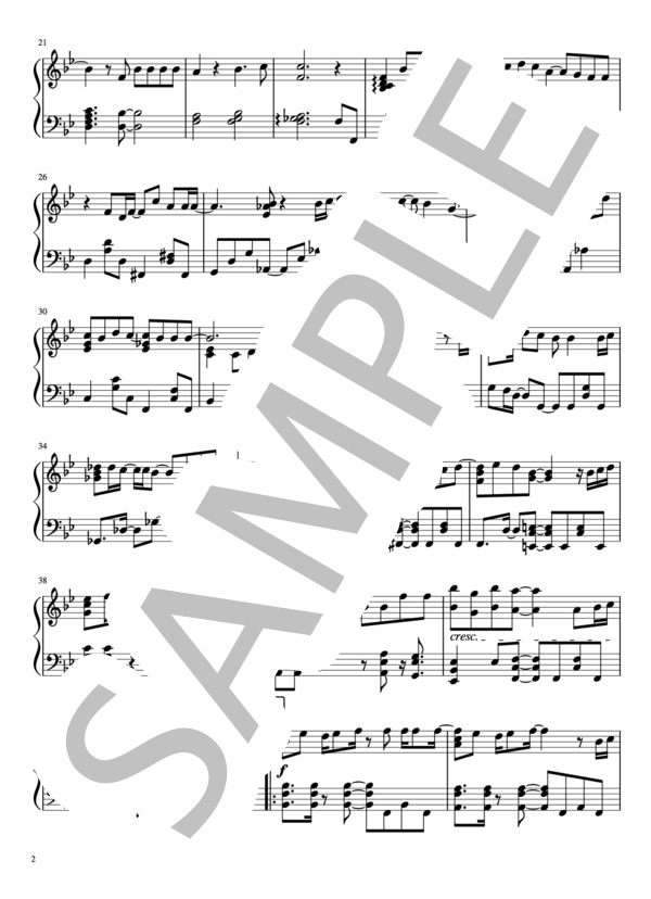 「Innocent」ピアノソロ (Kis-My-Ft2) / 中級 - サンプル譜面 2/5