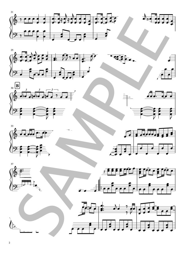 「ENDLESS SUMMER」ピアノソロ (Kis-My-Ft2) / 中級 - サンプル譜面 2/5