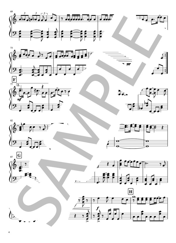 「ENDLESS SUMMER」ピアノソロ (Kis-My-Ft2) / 中級 - サンプル譜面 4/5