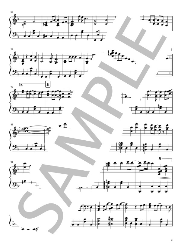 「Let you go」ピアノソロ (Kis-My-Ft2) / 中級 - サンプル譜面 3/4