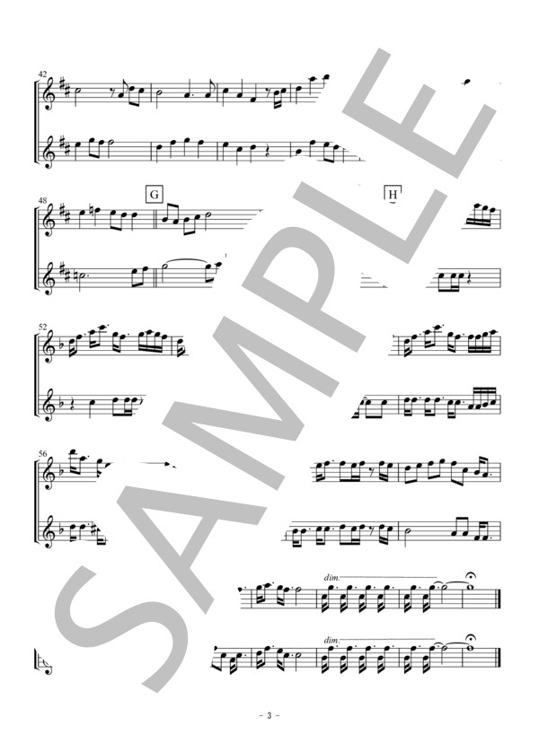 Lemon(アルトサックス二重奏 / 無伴奏） (米津 玄師) / アンサンブルパート 初〜中級 - サンプル譜面 3/5