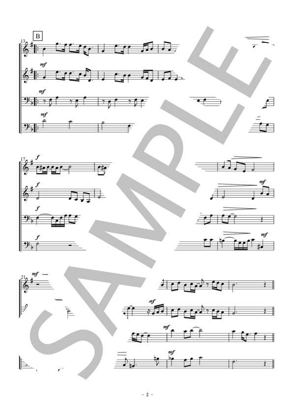 糸（トランペット・トロンボーン四重奏） (中島 みゆき) / アンサンブル金管 初〜中級 - サンプル譜面 2/5