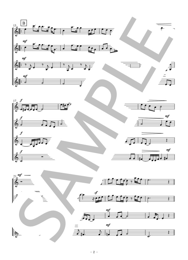 糸（クラリネット四重奏） (中島 みゆき) / アンサンブル木管 初〜中級 - サンプル譜面 2/5