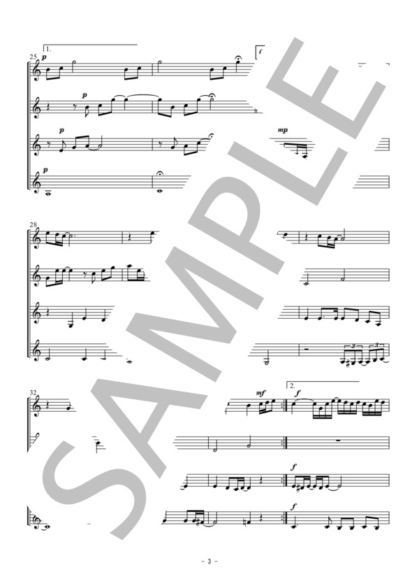 糸（クラリネット四重奏） (中島 みゆき) / アンサンブル木管 初〜中級 - サンプル譜面 3/5