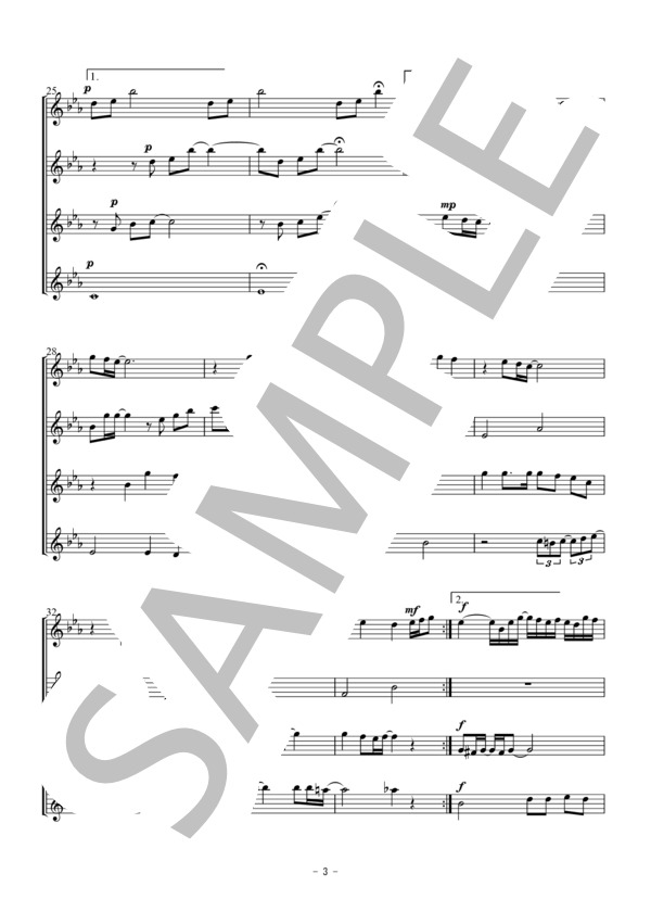 糸（フルート四重奏） (中島 みゆき) / アンサンブル木管 初〜中級 - サンプル譜面 3/5