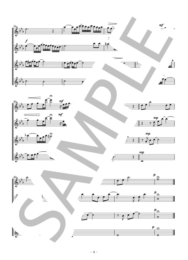 糸（フルート四重奏） (中島 みゆき) / アンサンブル木管 初〜中級 - サンプル譜面 4/5