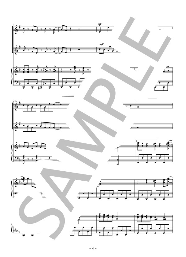 となりのトトロ（トランペット二重奏） (久石 譲) / アンサンブルピアノ＋他楽器 初〜中級 - サンプル譜面 4/5