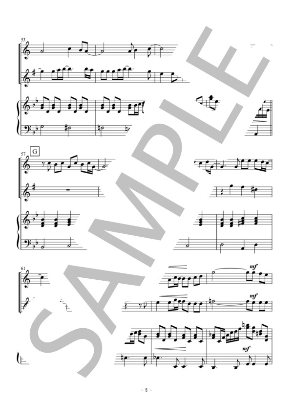 心の瞳～クラリネット（ソプラノサックス）・アルトサックス二重奏～ (三木 たかし) / アンサンブル木管 初〜中級 - サンプル譜面 5/5