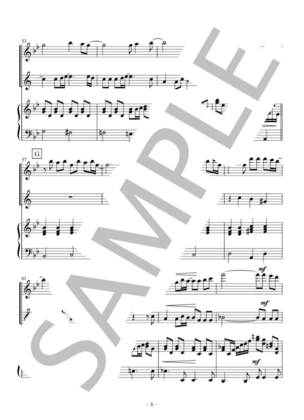 心の瞳（フルート・クラリネット二重奏） (三木 たかし) / アンサンブル木管 初〜中級 - サンプル譜面 5/5