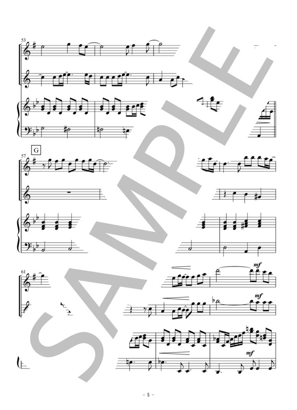 心の瞳（アルト・テナーサックス二重奏） (三木 たかし) / アンサンブル木管 初〜中級 - サンプル譜面 5/5