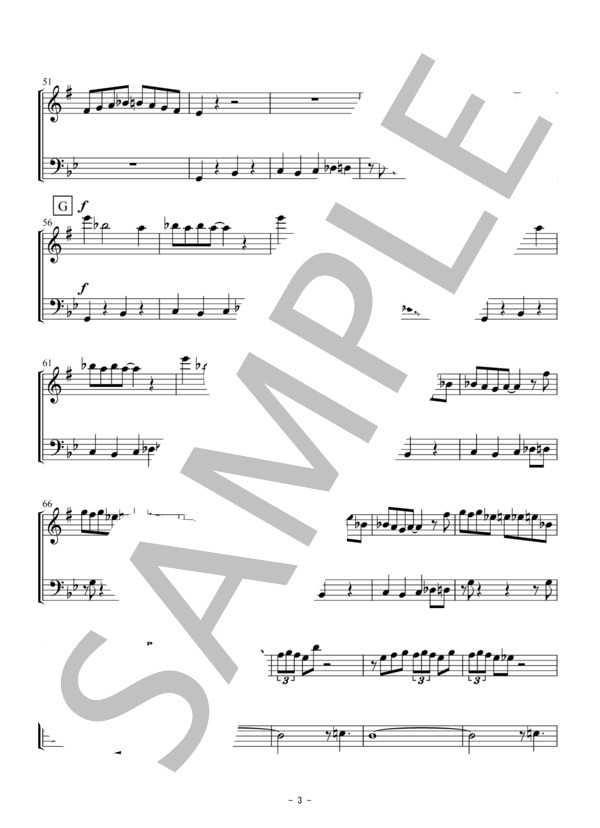 SING,SING,SING(アルトサックス・トロンボーン二重奏 / 無伴奏） (ルイ・プリマ) / アンサンブルパート 中級 - サンプル譜面 3/5