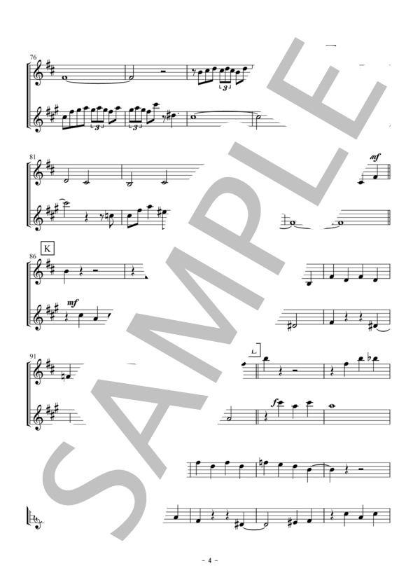 SING,SING,SING(クラリネット・アルトサックス二重奏 / 無伴奏） (ルイ・プリマ) / アンサンブル木管 中級 - サンプル譜面 4/5