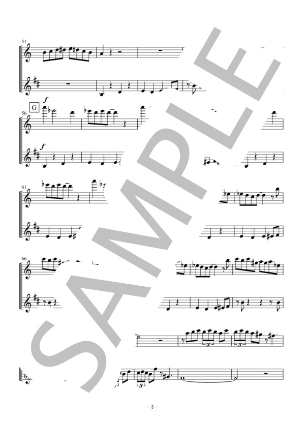 SING,SING,SING(フルート・クラリネット二重奏 / 無伴奏） (ルイ・プリマ) / アンサンブル木管 中級 - サンプル譜面 3/5