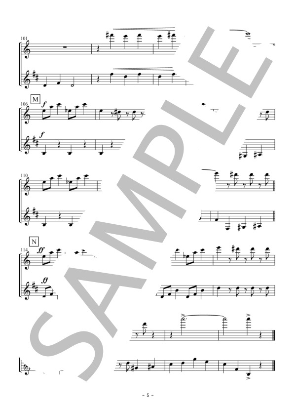 SING,SING,SING(フルート・クラリネット二重奏 / 無伴奏） (ルイ・プリマ) / アンサンブル木管 中級 - サンプル譜面 5/5