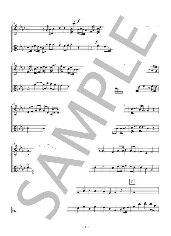 楽譜】Lemon ヴァイオリン・ヴィオラ二重奏 / 無伴奏 / 米津 玄師