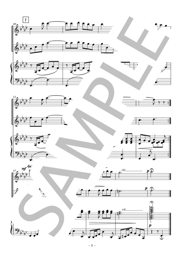 小さな木の実（フルート二重奏） (ジョルジュ・ビゼー) / アンサンブル木管 初〜中級 - サンプル譜面 5/5