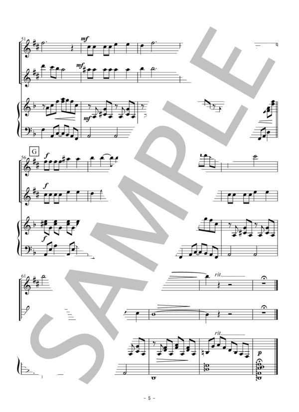 ドナ・ドナ（アルトサックス二重奏） (ショロム・セクンダ) / アンサンブル木管 初〜中級 - サンプル譜面 5/5