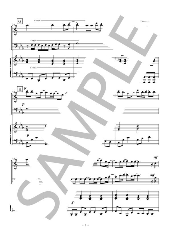 3月9日（アルトサックス・トロンボーン二重奏） (レミオロメン) / アンサンブルピアノ＋他楽器 初〜中級 - サンプル譜面 5/5