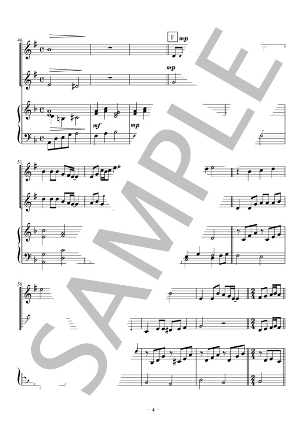 テルーの唄（クラリネット二重奏） (手嶌 葵) / 初〜中級 - サンプル譜面 4/5