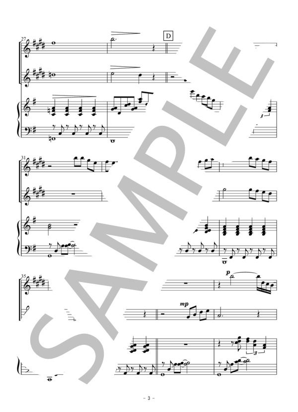 美女と野獣（アルトサックス二重奏） (アラン・メンケン) / アンサンブルピアノ＋他楽器 初〜中級 - サンプル譜面 3/5