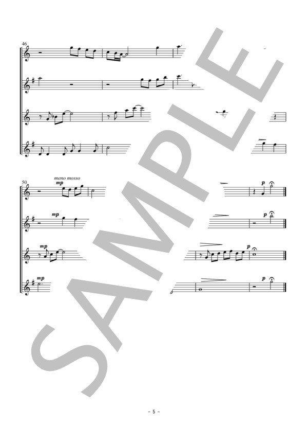 美女と野獣（サクソフォン四重奏） (ピーボ・ブライソン) / アンサンブル木管 初〜中級 - サンプル譜面 5/5