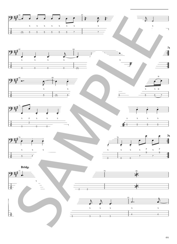 恋人がサンタクロース (松任谷 由実) / エレキベース 中級 - サンプル譜面 4/5