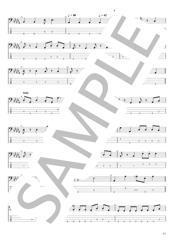 恋人ごっこ (マカロニえんぴつ) / エレキベース 初〜中級 - サンプル譜面 2/3