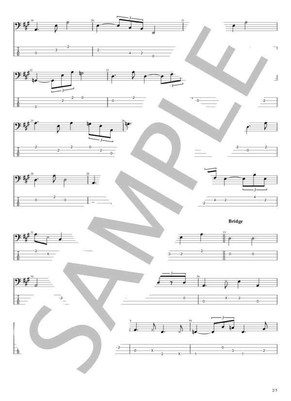 恋しくて (BEGIN) / エレキベース 中級 - サンプル譜面 2/5