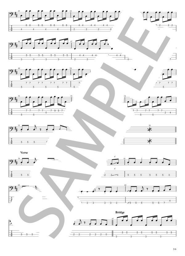 恋するフォーチュンクッキー (AKB48) / エレキベース 中級 - サンプル譜面 3/5