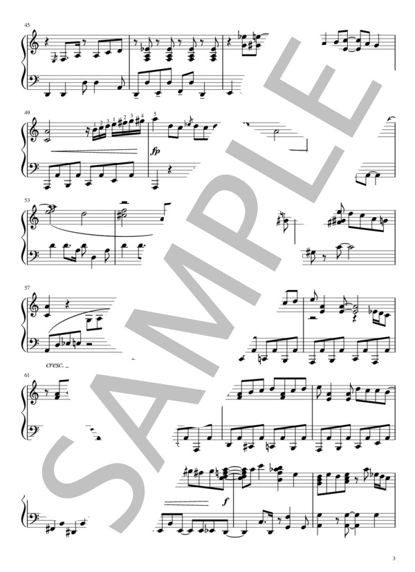 公然の秘密 (椎名 林檎) / ピアノソロ 中〜上級 - サンプル譜面 3/5