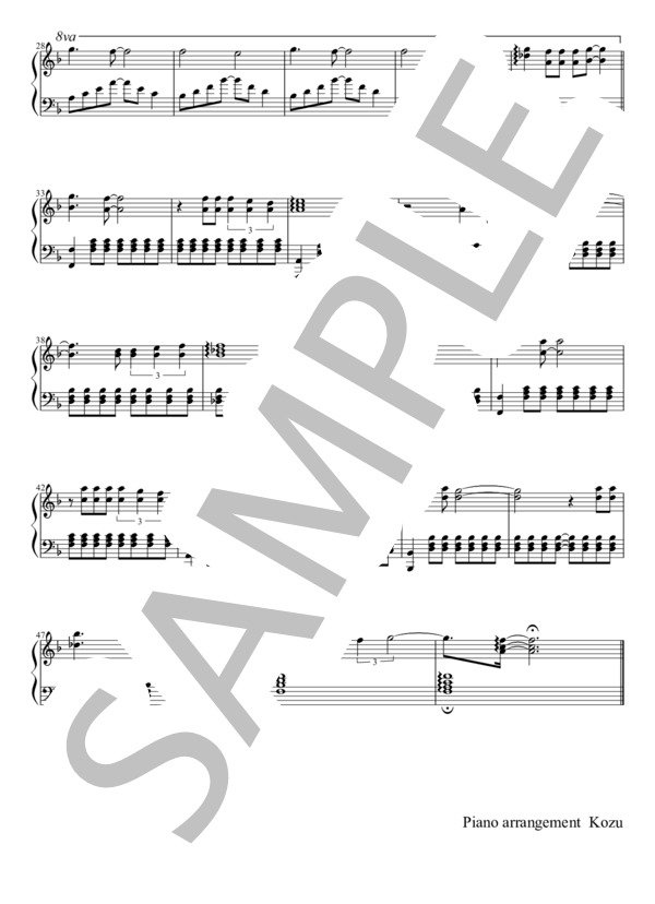 Rad Swan (hyde) / ピアノソロ 初〜中級 - サンプル譜面 2/2