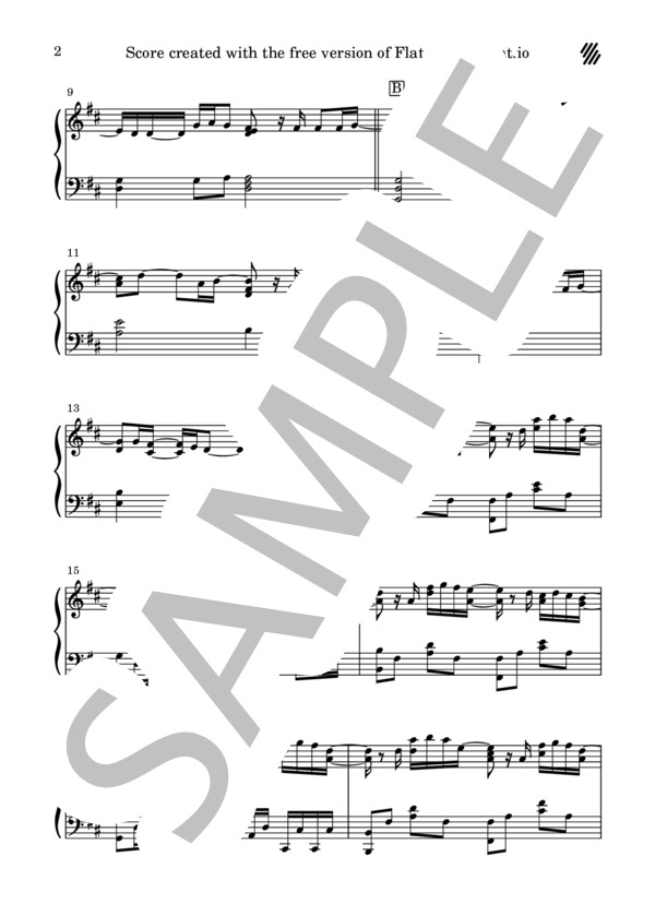 【ピアノソロ】まちがいさがし  /  菅田将暉（上級） (菅田 将暉) / 上級 - サンプル譜面 2/5