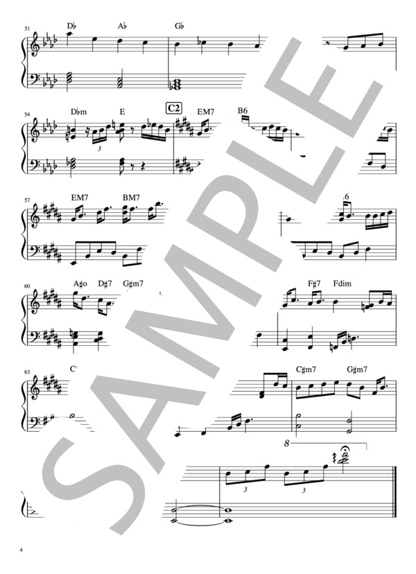 Lemon ソロピアノ初級 (米津 玄師) / ピアノソロ 初級 - サンプル譜面 4/4