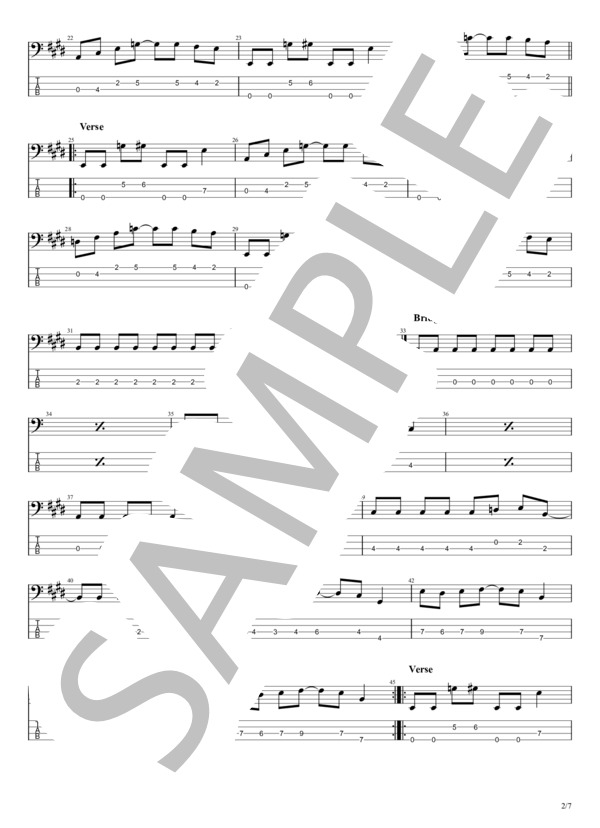 LET'S DO IT WITH THE MUSIC (ZIGGY) / エレキベース 初〜中級 - サンプル譜面 2/5