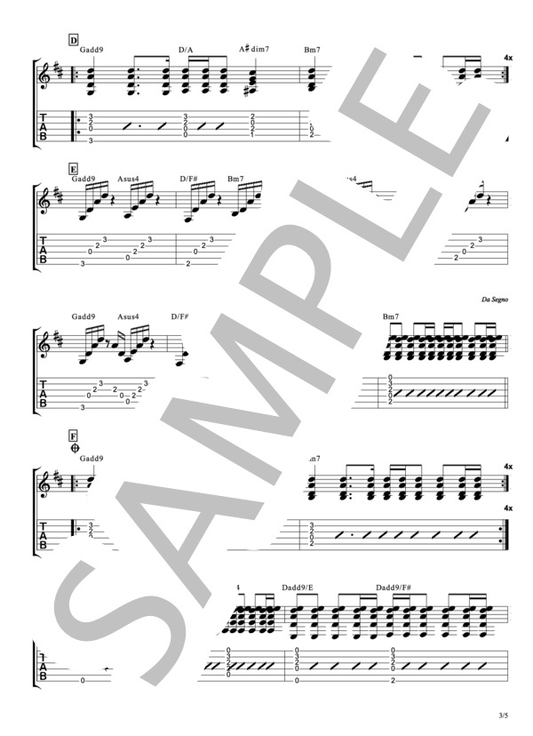 main actor (美波) / ギター弾き語り 中級 - サンプル譜面 3/5