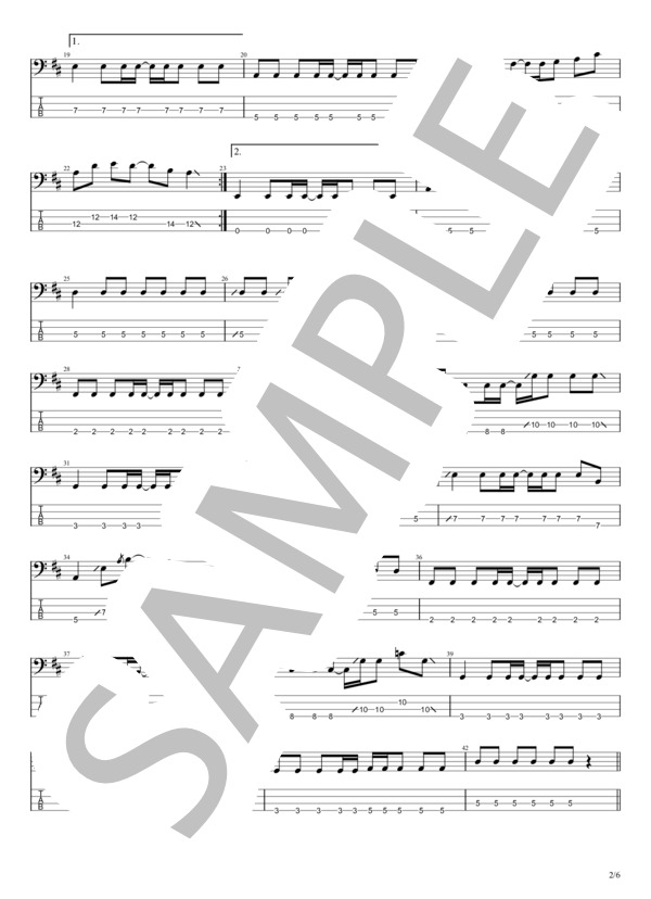 ライブハウスで会おうぜ (ハンブレッダーズ) / エレキベース 初〜中級 - サンプル譜面 2/5