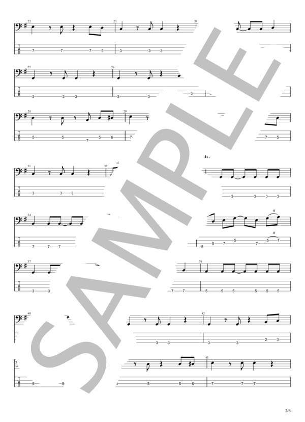 LONGER THAN FOREVER (BOOWY) / エレキベース 初級 - サンプル譜面 2/5