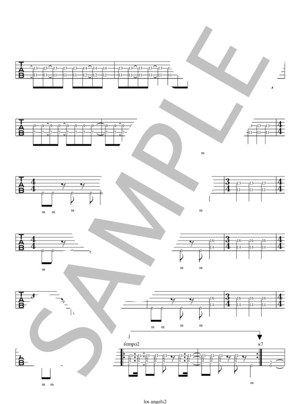 los angels (FACT) / エレキギター 中級 - サンプル譜面 2/4
