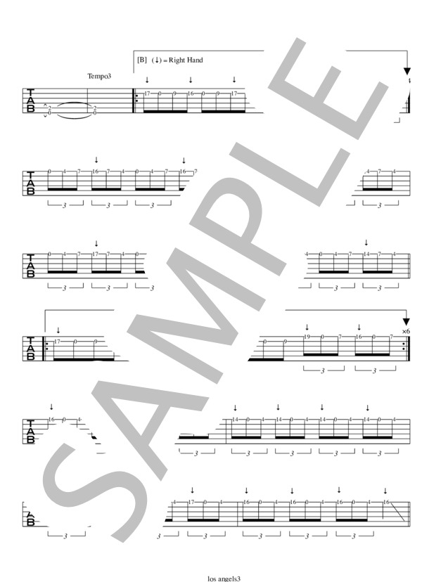 los angels (FACT) / エレキギター 中級 - サンプル譜面 3/4