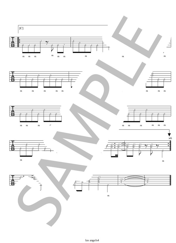 los angels (FACT) / エレキギター 中級 - サンプル譜面 4/4