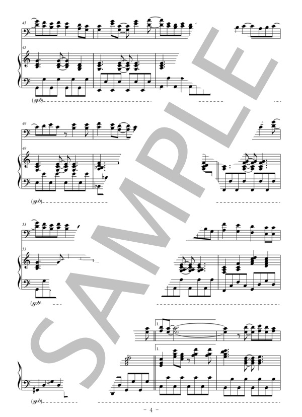 Love so sweet(ファゴット＆ピアノ伴奏） (嵐) / 中〜上級 - サンプル譜面 4/5