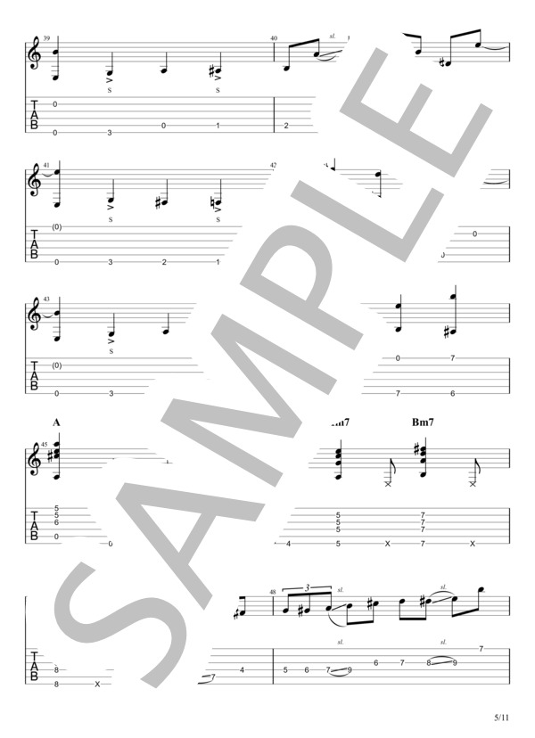 ルパン三世のテーマ80 (大野 雄二) / ギターソロ 中〜上級 - サンプル譜面 5/5