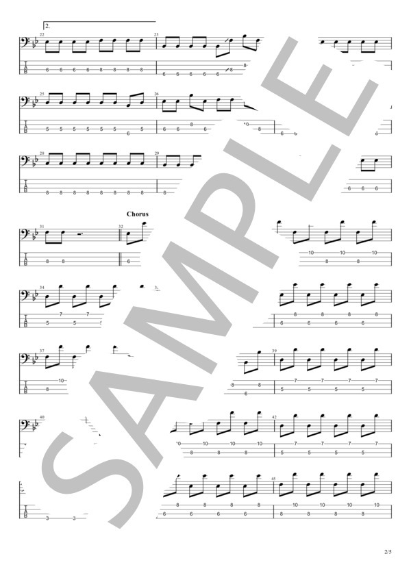 メイクキュート (MINT mate box) / エレキベース 初〜中級 - サンプル譜面 2/5