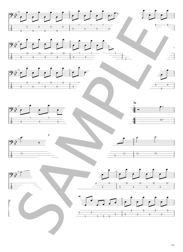 メイクキュート (MINT mate box) / エレキベース 初〜中級 - サンプル譜面 3/5