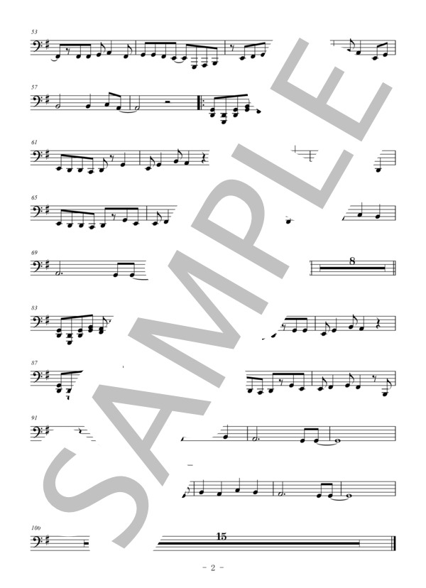 負けないで（メロディー譜:チューバ） (ZARD) / 中〜上級 - サンプル譜面 2/2