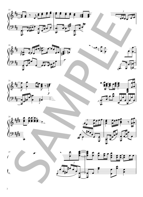 【ピアノソロ】炎  /  LiSA(上級）「鬼滅の刃」映画主題歌 / 上級 - サンプル譜面 2/5